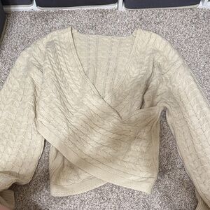 Women's Cream Cable Knit Sweater